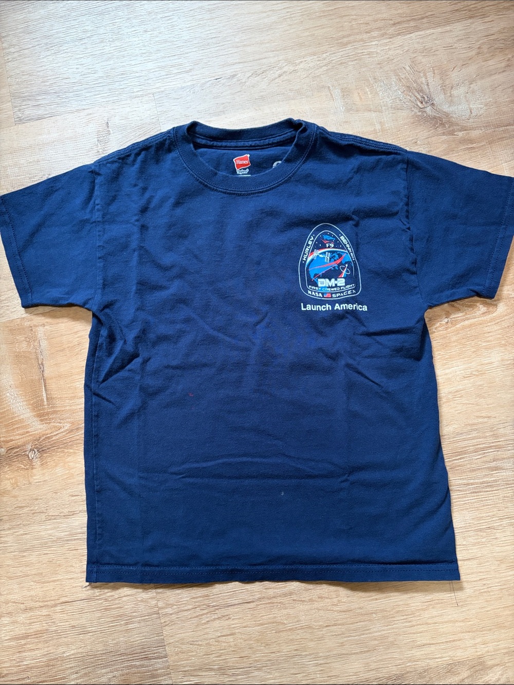 Hanes Navy Short-Sleeve 'Launch America' Tee
